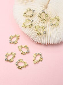 10 piezas 3d con diseño de diamante de imitación Decoración de uñas - Dorado - Ver 2