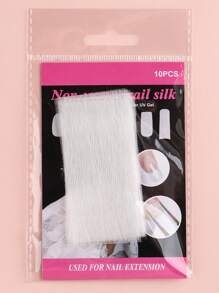 FULL BEAUTY 10pcs Nail Repair Fiberglass Silk Wrap Self Adhesive Anti Damage Diy Strong Protect Reinforce Extension Sticker,Nail Repair Reinforce Nail Protector Nail Art Tool For Home Use Or Salon - White - View 6