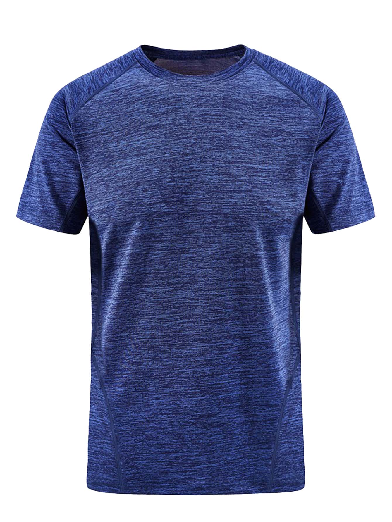 Men Marled Knit Sports Tee - Blue - View 1
