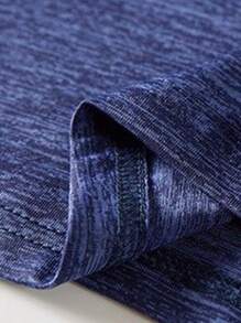 Men Marled Knit Sports Tee - Blue - View 3