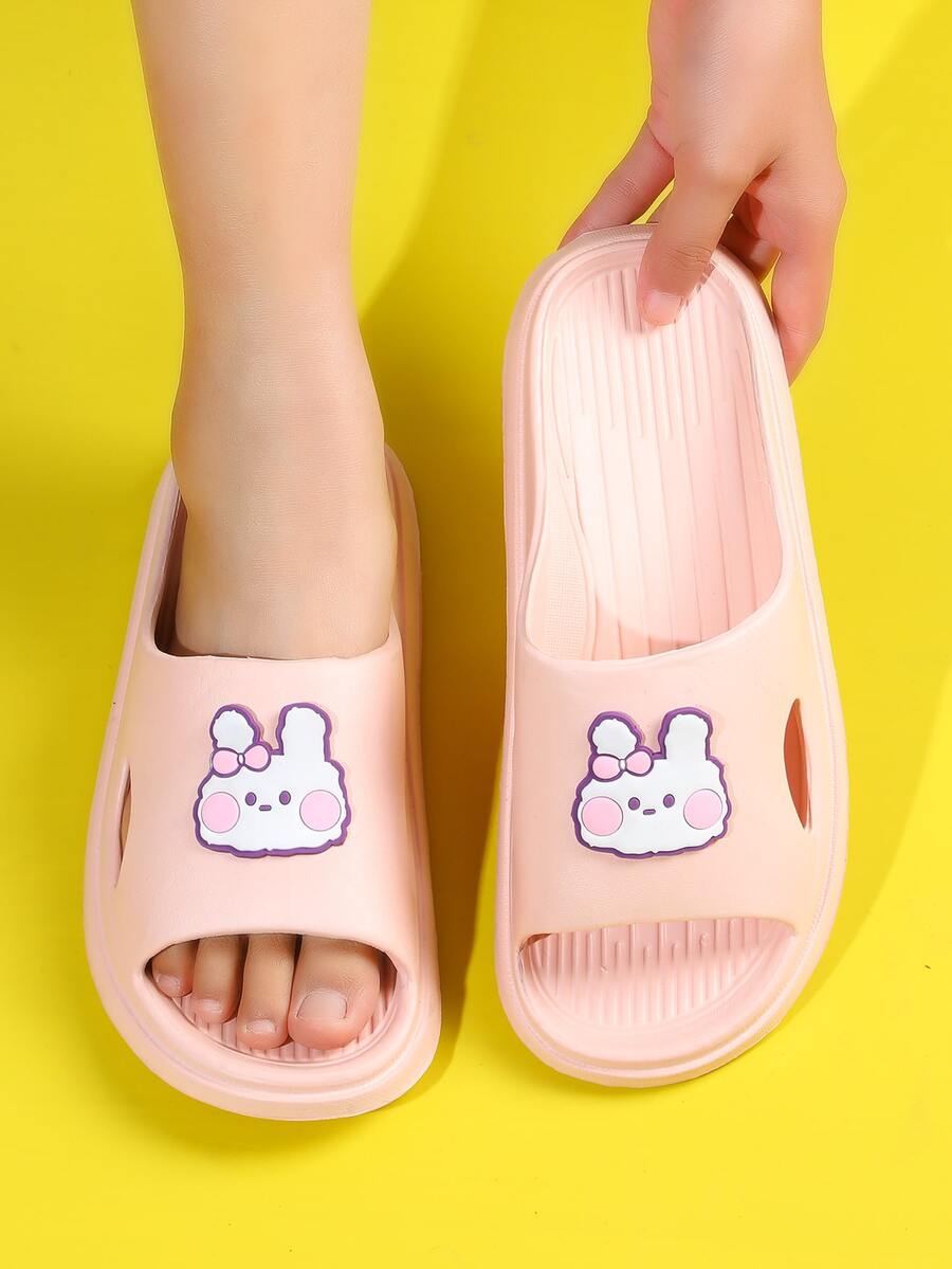 Chanclas con diseño de conejo de dibujos animados - Rosa Pálido - Ver 1