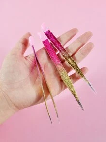 klimonla 1 件女士双头美甲镊子，不锈钢镊子套装直头镊子精密睫毛镊子用于睫毛延长尖头镊子用于工艺品水钻拾取工具，美甲用品，美甲工具，美甲工具，返校，指甲，按压指甲用美甲工具 - 彩色 - 查看 4