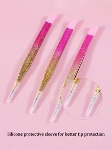 klimonla 1 件女士双头美甲镊子，不锈钢镊子套装直头镊子精密睫毛镊子用于睫毛延长尖头镊子用于工艺品水钻拾取工具，美甲用品，美甲工具，美甲工具，返校，指甲，按压指甲用美甲工具 - 彩色 - 查看 6