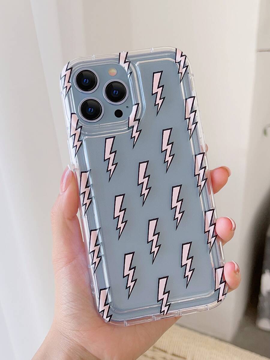 閃電圖案透明手機殼 - 彩色 - 查看 1