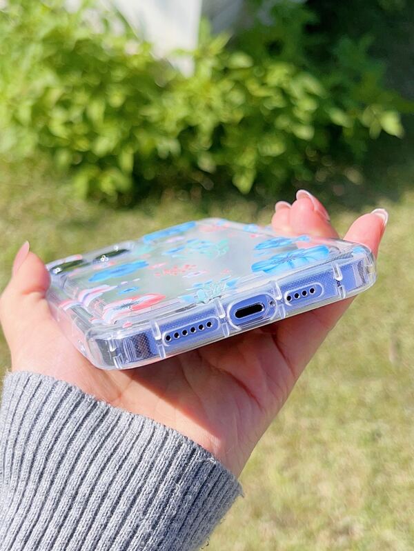 Flower Print Clear Phone Case SHEIN USA