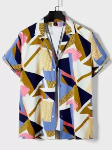 Manfinity Men Geo Print Shirt Without Tee - Multicolor - View 1