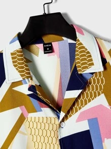 Manfinity Men Geo Print Shirt Without Tee - Multicolor - View 3