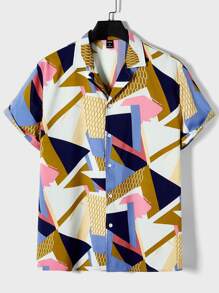 Manfinity Men Geo Print Shirt Without Tee - Multicolor - View 5