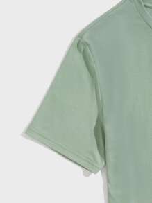 Manfinity VCAY Áo thun & Áo lót Nam Lá thư Nhiệt đới Giải trí - Màu xanh Bạc hà - Xem 4