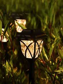 1pc Solar Powered Ground Insert Lawn Lamp, Outdoor Garden Lighting For Pathway, Yard, Patio - Yellow - View 7