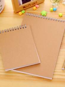 1入組牛皮紙套線圈筆記本 - 卡其色 - 查看 1