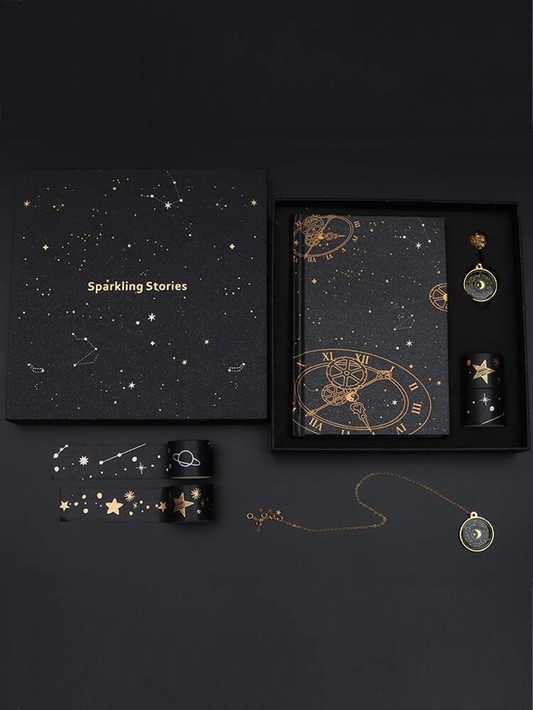 1件套燙金裝飾用品筆記本 - 彩色 - 查看 1