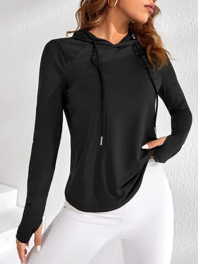 Eassivo Eassivo Drawstring Hooded Sports Sweatshirt Fall Hoodie Sweatshirts