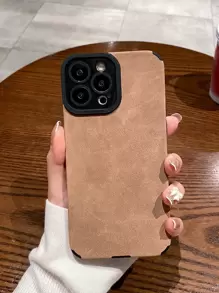 1 件纯色皮革 TPU 手机壳适用于 11、12、13、14、12 Pro Max、13 Pro Max、15、15 Pro、15 Plus、15 Pro Max、16、16 Pro、16 Plus、16 Pro Max、A12、A21S、A32、A50、A51、A52、A71、A73、S20 FE、S21、S22、A04、A13、A14、A24、A33、A34、A54 - 棕色 - 查看 1