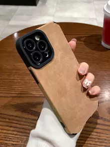 1 件纯色皮革 TPU 手机壳适用于 11、12、13、14、12 Pro Max、13 Pro Max、15、15 Pro、15 Plus、15 Pro Max、16、16 Pro、16 Plus、16 Pro Max、A12、A21S、A32、A50、A51、A52、A71、A73、S20 FE、S21、S22、A04、A13、A14、A24、A33、A34、A54 - 棕色 - 查看 2