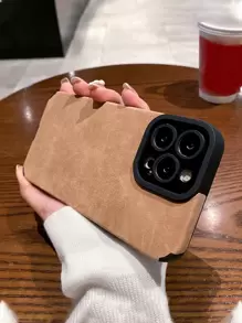 1 件纯色皮革 TPU 手机壳适用于 11、12、13、14、12 Pro Max、13 Pro Max、15、15 Pro、15 Plus、15 Pro Max、16、16 Pro、16 Plus、16 Pro Max、A12、A21S、A32、A50、A51、A52、A71、A73、S20 FE、S21、S22、A04、A13、A14、A24、A33、A34、A54 - 棕色 - 查看 3