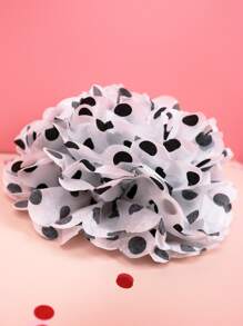 6 Cái/bộ Khăn Giấy Pom Pom, Họa Tiết Chấm Bi Hoa Giấy Bóng Cho Bữa Tiệc - màu đen - Xem 2