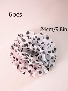 6 Cái/bộ Khăn Giấy Pom Pom, Họa Tiết Chấm Bi Hoa Giấy Bóng Cho Bữa Tiệc - màu đen - Xem 3