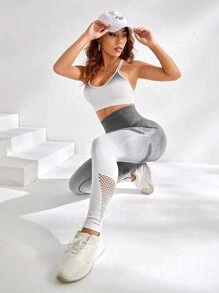 Yoga Trendy Ombre Hollow Out Sports Set - Multicolor - View 2