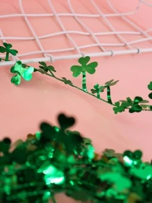 1pc Clover Decor Tinsel Twist Garland - Green - View 4