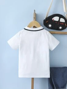 小男童心和標語補丁貼POLO衫