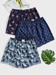 Hombres 3 piezas Calzoncillos boxer con estampado de fruta - Multicolor - Ver 1