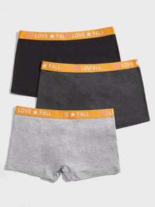 Hombres 3 piezas Calzoncillos boxer en contraste con cinta con letra - Multicolor - Ver 2