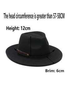 鉚釘裝飾軟呢帽 - 黑色 - 查看 3