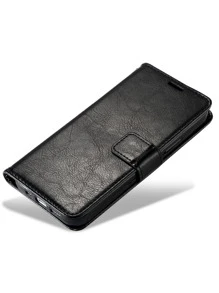 1pc PU Wallet Phone Case - Black - View 7