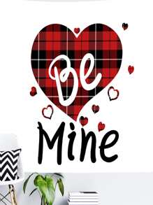 Heart & Slogan Graphic Tapestry - Multicolor - View 4