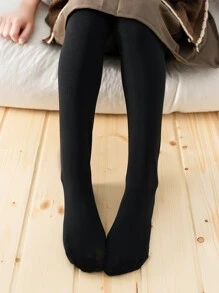 小女童素色毛絨襯裡褲襪