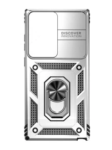 推拉鏡片套手機殼帶磁性圓環支架 - 銀色 - 查看 2