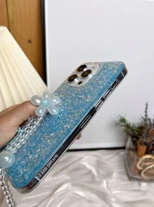 Glitter Phone Case With Lanyard - Blue - View 2