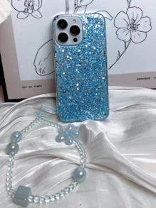 Glitter Phone Case With Lanyard - Blue - View 5