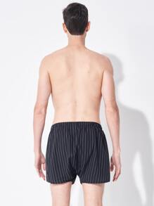 Men 5pcs Striped & Plaid Print Boxer Brief, Breathable - Multicolor - View 2