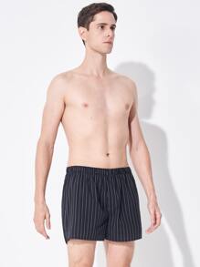 Men 5pcs Striped & Plaid Print Boxer Brief, Breathable - Multicolor - View 6