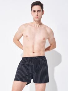 Men 5pcs Striped & Plaid Print Boxer Brief, Breathable - Multicolor - View 7