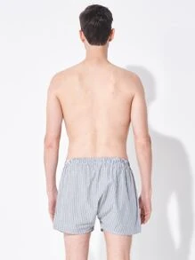 5 piezas Calzoncillos tipo bóxer para hombres con estampado de cuadros y rayas, transpirables - Multicolor - Ver 2