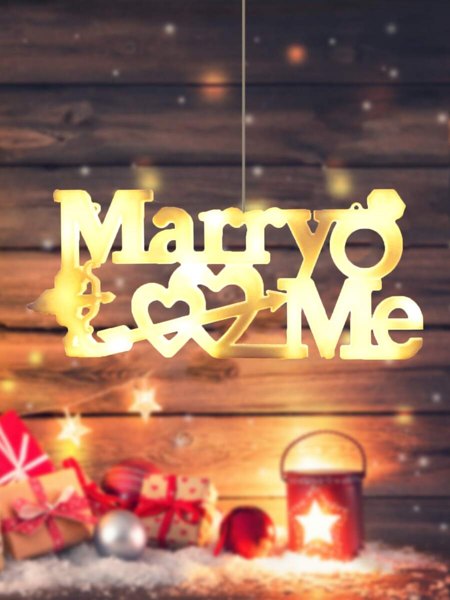 1 pieza Luz de la decoración con diseño de letra - Amarillo - Ver 1