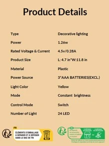 1 pieza Luz de la decoración con diseño de letra - Amarillo - Ver 3