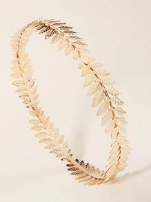 樹葉裝飾新娘頭飾 - 金色 - 查看 5