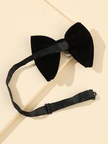 1pc Men Velvet Bow Tie For Groomsman And Groom Men Necktie - Black - View 2
