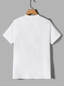 Manfinity Men Contrast Piping Tee - White - View 2