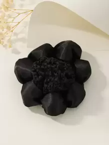 Solid Scrunchie With Hair Bun Net ,Hair Styling Tools Hair Accessories - Black - View 3