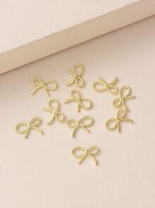 10pcs Hollow Bowknot DIY Hair Accessories - Gold - View 1