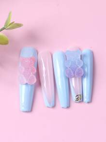 TSZS 20 件装随机颜色熊形美甲装饰 DIY 指甲饰品 指甲宝石 美甲用品 - 彩色 - 查看 2