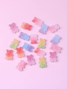 TSZS 20 件装随机颜色熊形美甲装饰 DIY 指甲饰品 指甲宝石 美甲用品 - 彩色 - 查看 6