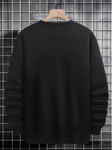 Manfinity Homme 男士日文圖案和印花運動衫 - 黑色 - 查看 2