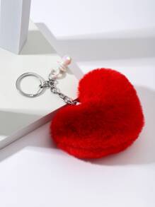 Llavero chupete & felpa con accesorio de corazón - Rojo - Ver 3