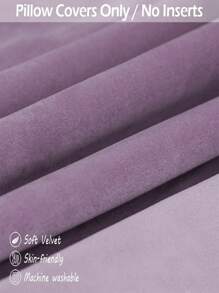1pc Solid Cushion Cover Without Filler - Mauve Purple - View 3